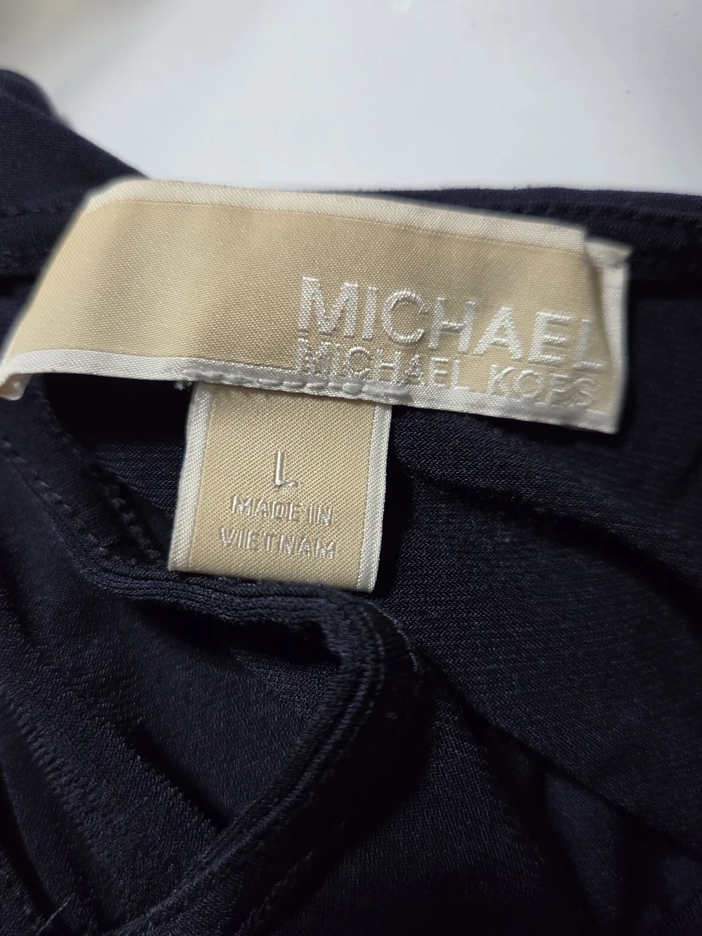 Michael Kors Women's Navy Lace Sleeve Keyhole Top
